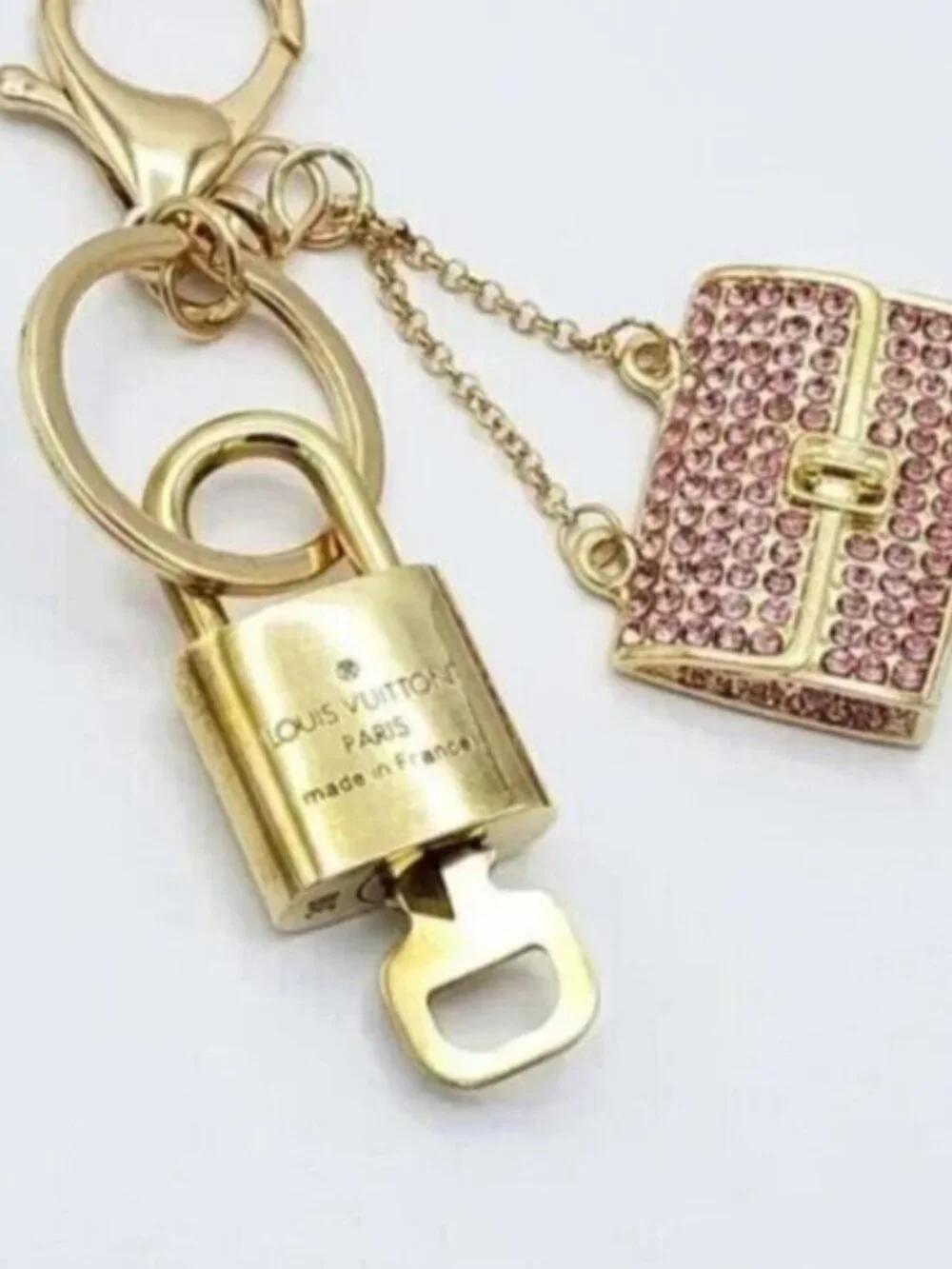 LV Gold Padlock 🔑 Authentic Louis Vuitton Charm + Unbranded Bag Keychain